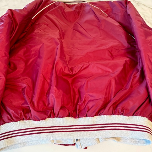 RedHead Mens Hooded Bomber Jacket Burgundy Red Quilted Insulated Vintage Medium - Picture 11 of 15